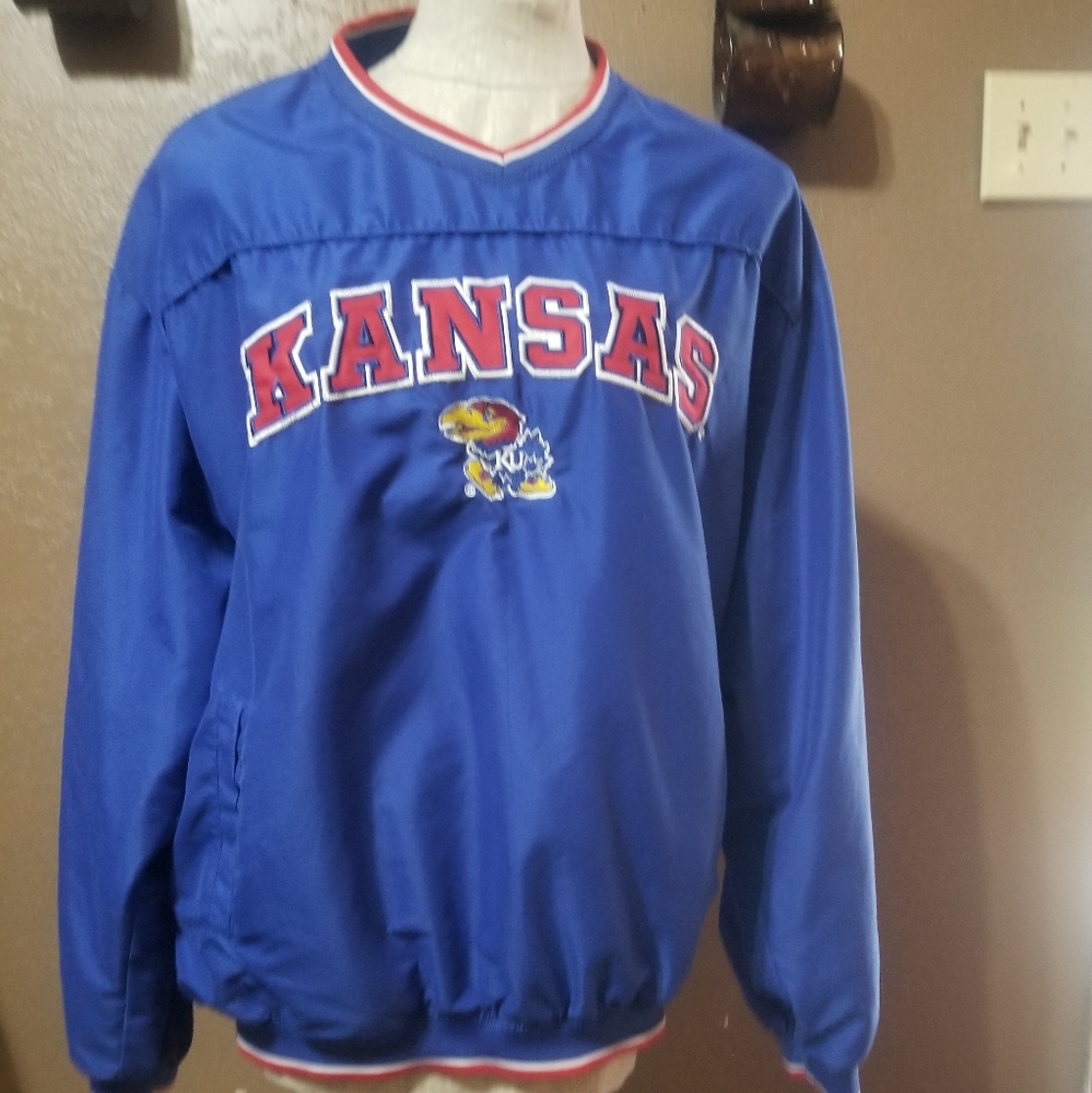 MEN'S KANSAS JAYHAWKS PULL-OVER JACKET SZ.XL